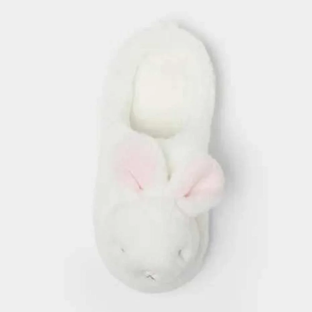 Little Girl Bunny Scuff Slippers by Cat & Jack Ivory Size 2-3 New With Tags